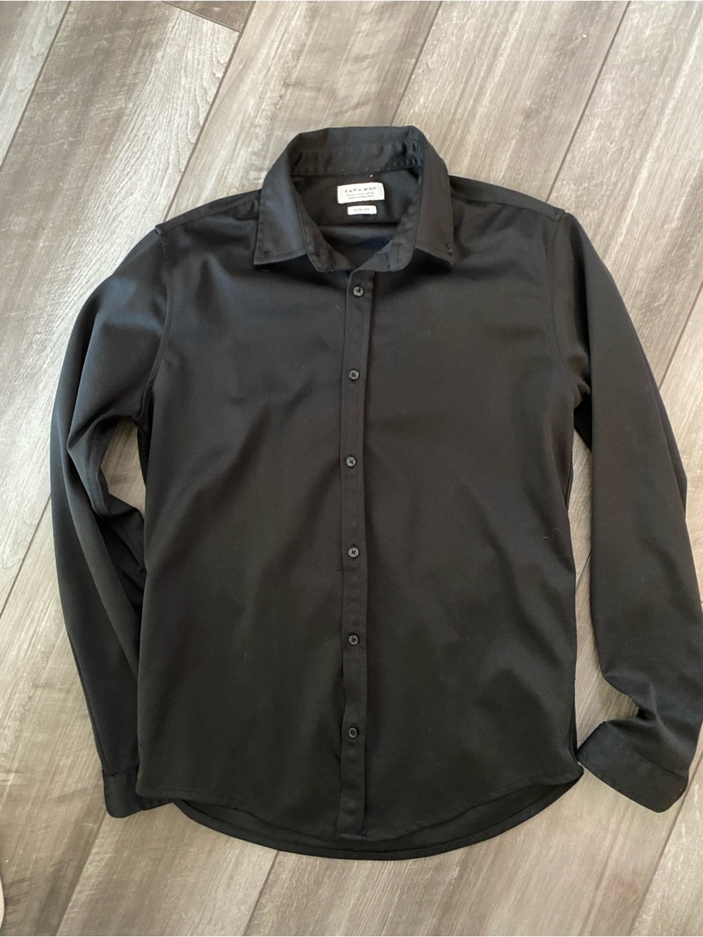 Zara Black Men's Long-Sleeve Dress Shirt